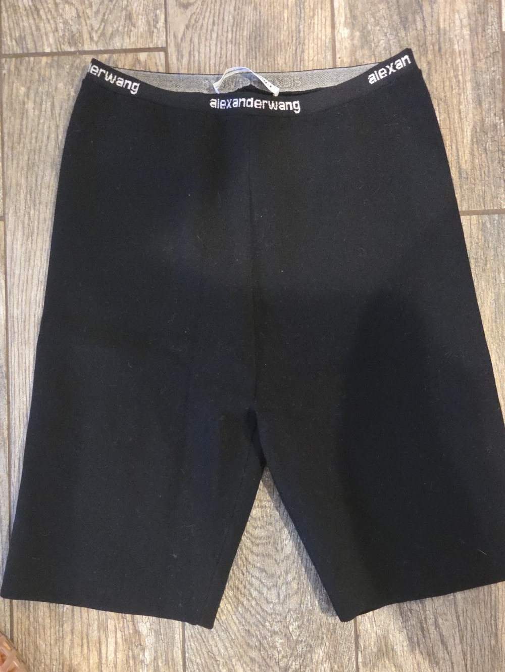 Alexander Wang Black Logo Elastic Waistband Shorts